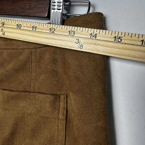 Abercrombie & Fitch Faux Suede Button Front Mini Skirt Brown Size Small - Picture 5 of 8